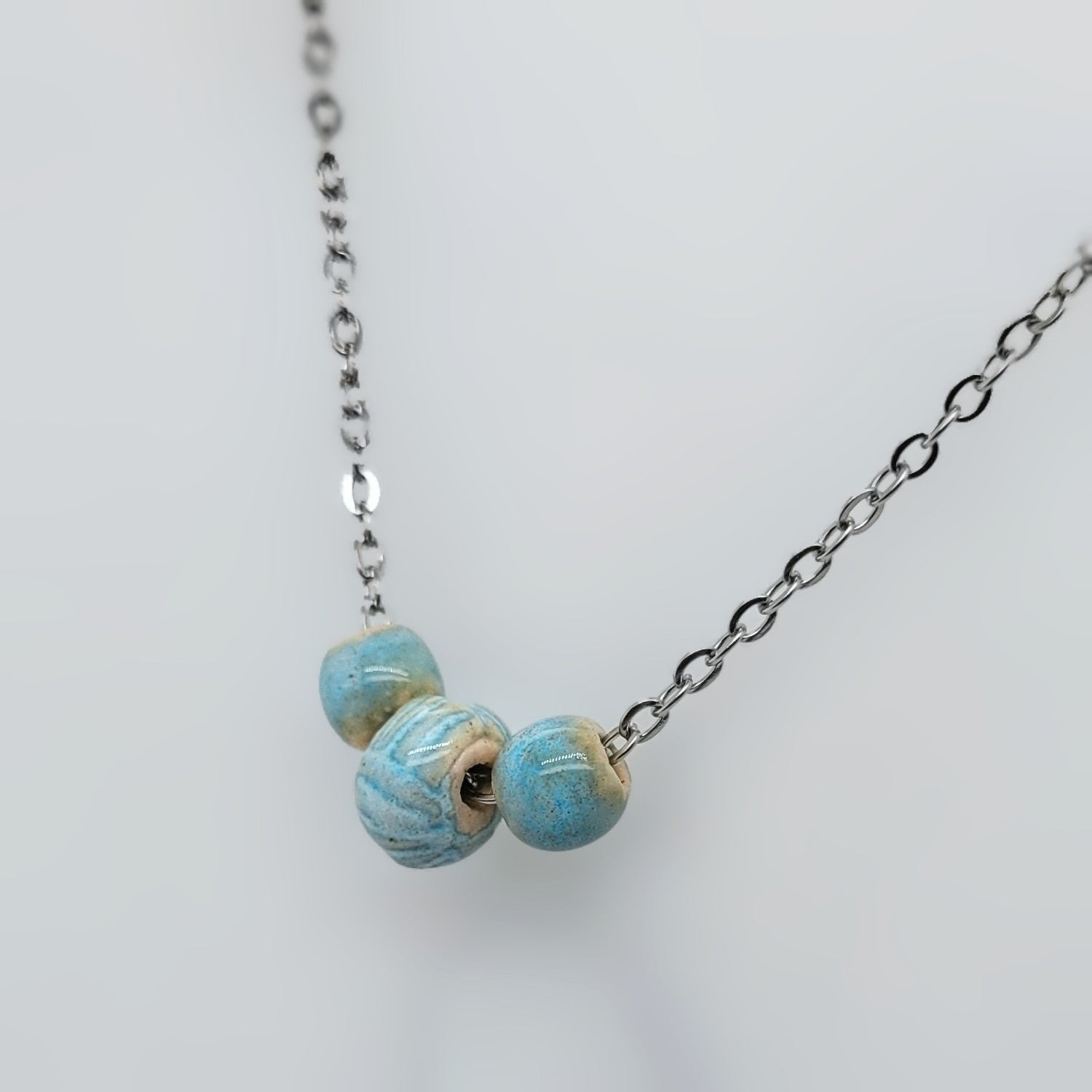 Textured Three Pebble Necklace